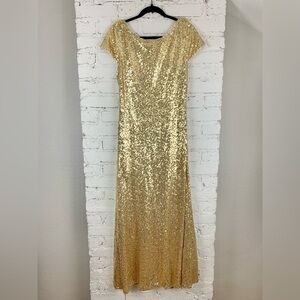 Revelry Gold Sequin Maxi Dress